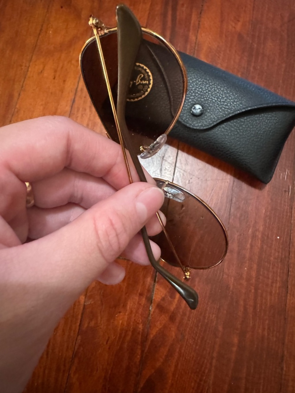 Ray-Ban Aviator Sunglasses - Gold Frame with Brown Lenses - Picture 11 of 12